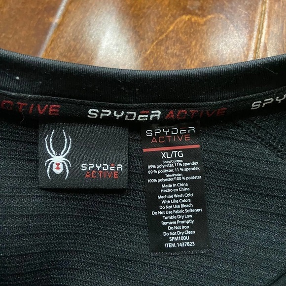 Spyder Active Snow Outdoors Long Sleeve Activewear Black Top Men's Size XL - Picture 6 of 7